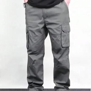 Men’s Casual Cargo Pants, Loose Fit, Multiple Pockets, Straight Leg