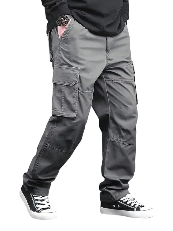 Men's Premium Cotton Cargo Pants, Multi-Pocket Design, Casual Work Wear,lite Weight,comfertable,Ultra Soft and Stylish