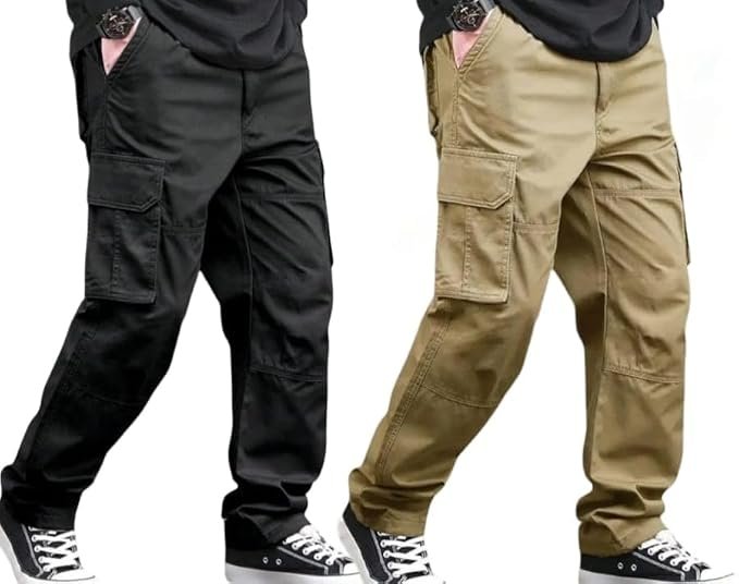Men's Premium Cotton Cargo Pants, Multi-Pocket Design, Casual Work Wear,lite Weight,comfertable,Ultra Soft and Stylish