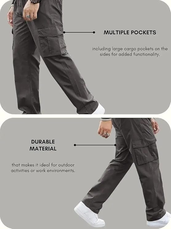 Men's Premium Cotton Cargo Pants, Multi-Pocket Design, Casual Work Wear,lite Weight,comfertable,Ultra Soft and Stylish