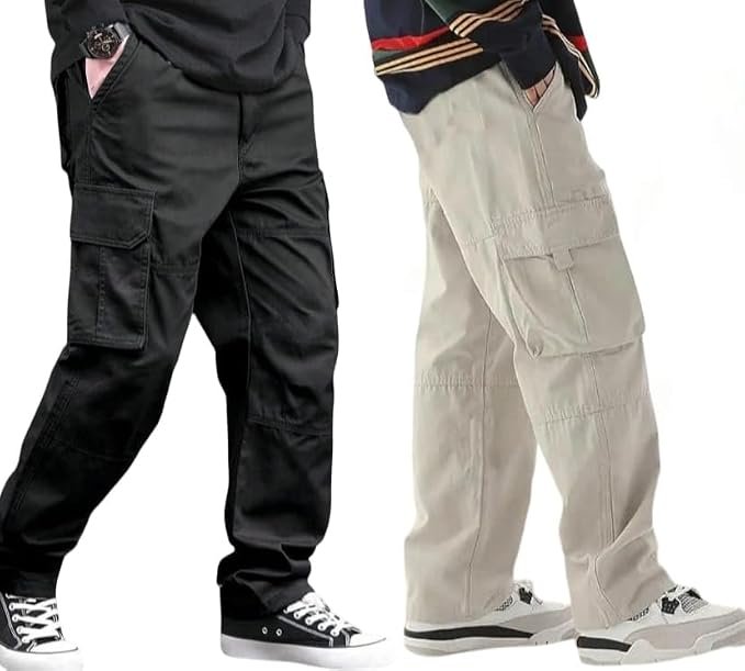 Men's Premium Cotton Cargo Pants, Multi-Pocket Design, Casual Work Wear,lite Weight,comfertable,Ultra Soft and Stylish