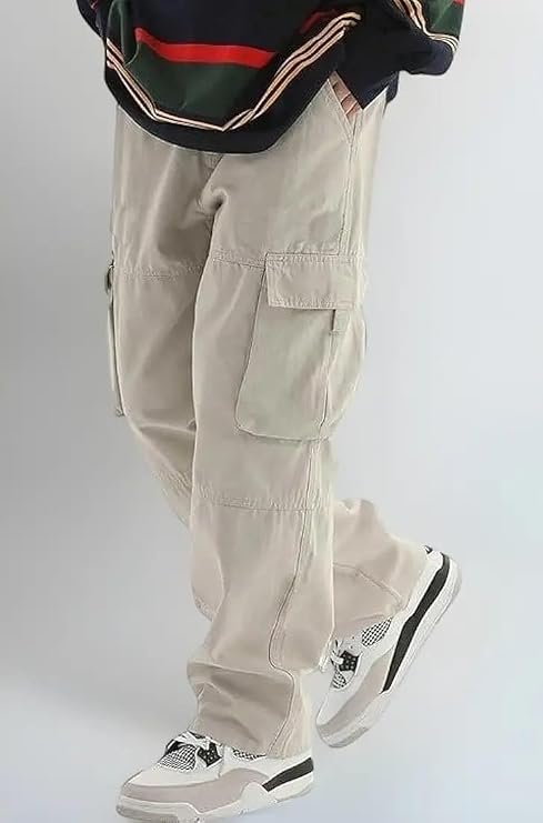 Men's Premium Cotton Cargo Pants, Multi-Pocket Design, Casual Work Wear,lite Weight,comfertable,Ultra Soft and Stylish