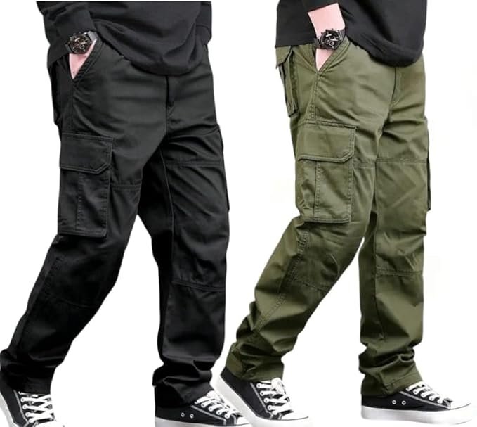 Men's Premium Cotton Cargo Pants, Multi-Pocket Design, Casual Work Wear,lite Weight,comfertable,Ultra Soft and Stylish