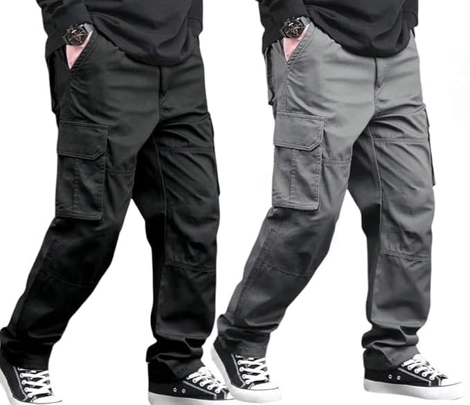 Men's Premium Cotton Cargo Pants, Multi-Pocket Design, Casual Work Wear,lite Weight,comfertable,Ultra Soft and Stylish