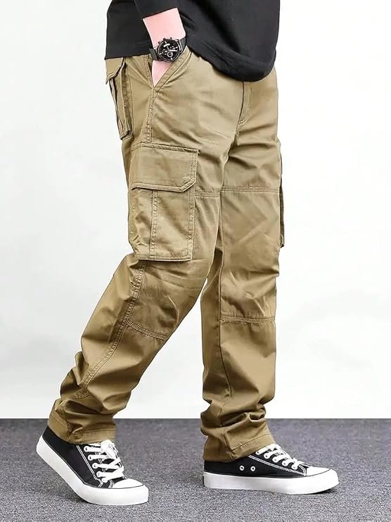 Men's Premium Cotton Cargo Pants, Multi-Pocket Design, Casual Work Wear,lite Weight,comfertable,Ultra Soft and Stylish