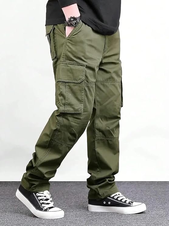 Men's Premium Cotton Cargo Pants, Multi-Pocket Design, Casual Work Wear,lite Weight,comfertable,Ultra Soft and Stylish
